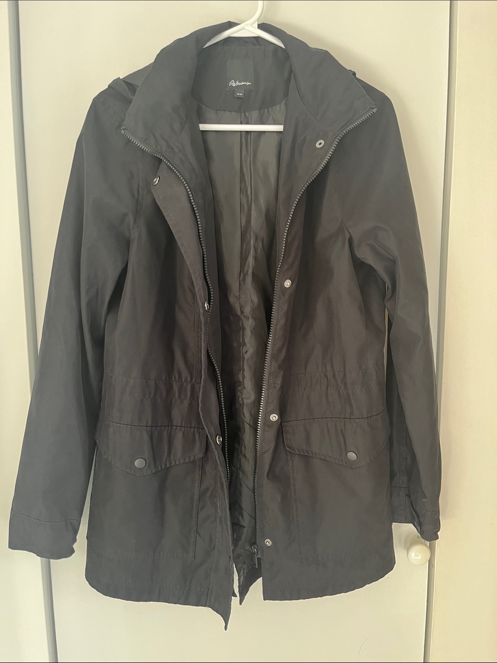 Reitmans Black Hooded Lightweight Jacket – Size M
